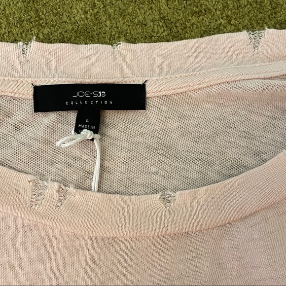 Joe's Jeans Rebel Distressed Tee, Peach. - Picture 8 of 9